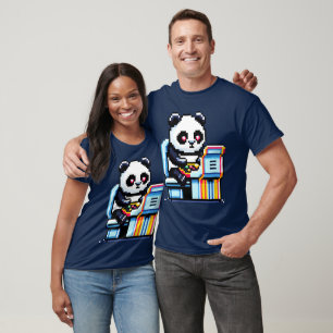 Gamer Panda - Cute Pixel Art Arcade Design T-Shirt