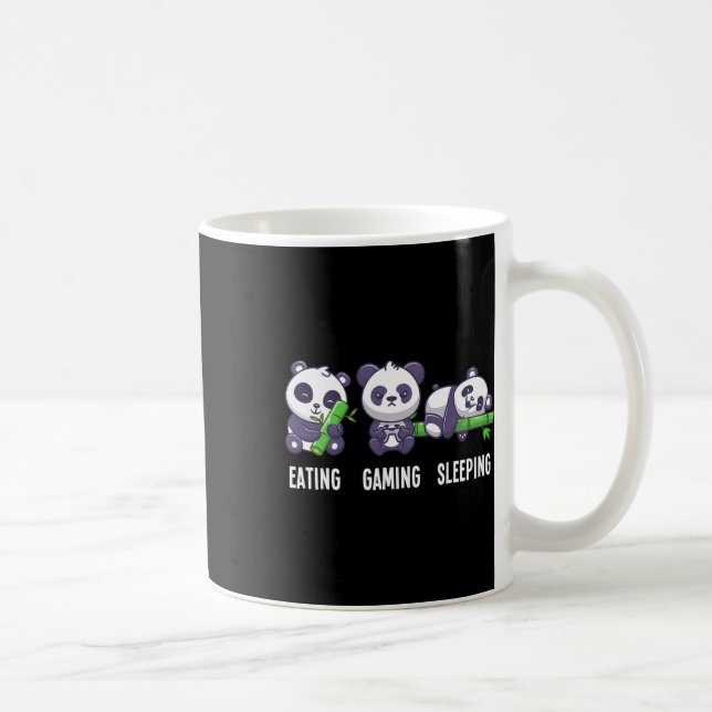 Gamer Panda Eating Gaming Sleeping For Multiplayer Coffee Mug (Right)