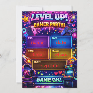 Gamer Party Invitation | Video Game Birthday