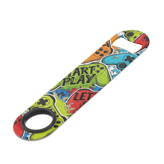 Gamer Pattern Stainless Steel Bottle Opener