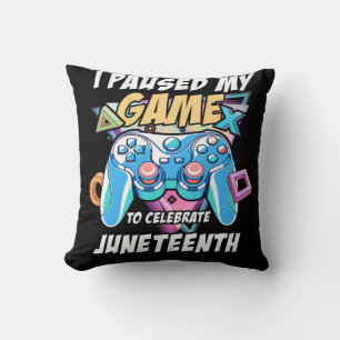 Gamer Paused My Video Game To Celebrate Juneteenth Cushion