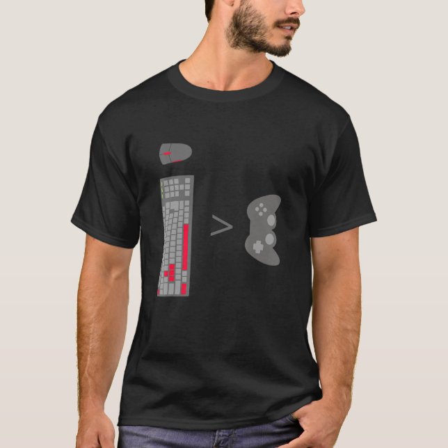 Gamer Pc Keyboard Mouse Vs Console Gaming T-Shirt (Front)