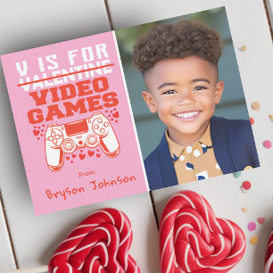 Gamer Photo Classroom Valentines Day Card