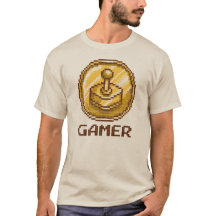 Gamer Pixel Joystick Emblem - Retro Gaming