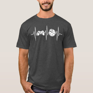 Gamer Pizza Gaming Pizza Lover Heartbeat Video Gam T-Shirt