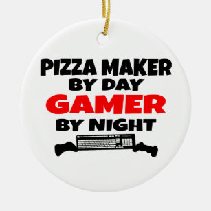 Gamer Pizza Maker Ceramic Tree Decoration