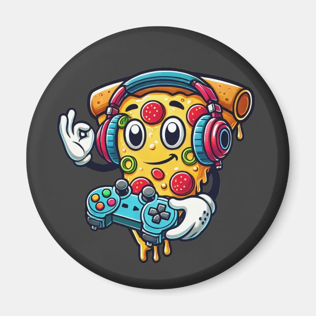 Gamer Pizza Video Gaming Food magnet (Front)