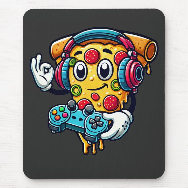 Gamer Pizza Video Gaming Food Mouse Pad  (Front)