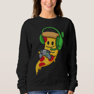 Gamer Pizza Video Gaming Funny Food Men Boys Kids  Sweatshirt