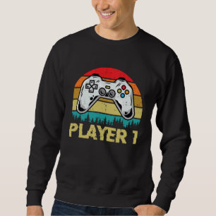 gamer player 1 player 2 matching couple video game sweatshirt