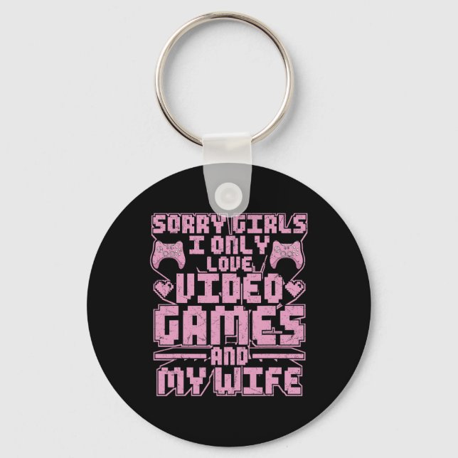 Gamer Priorities – Video Games And Wife  Key Ring (Front)