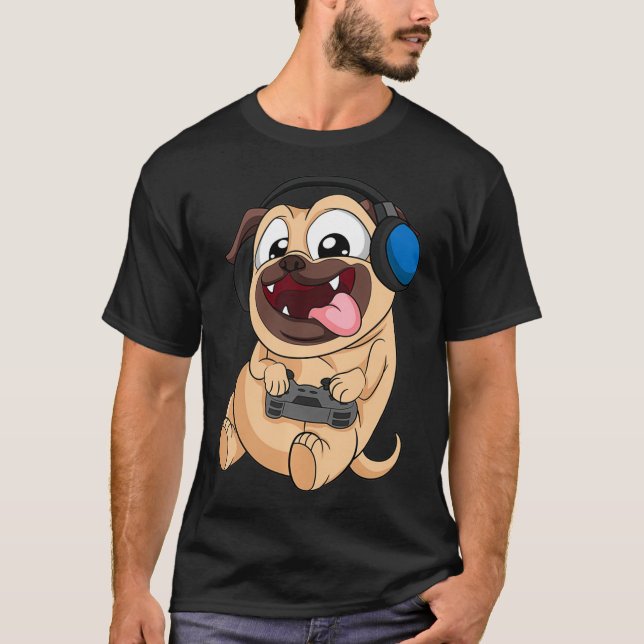Gamer Pug Dog Pullover  (Front)