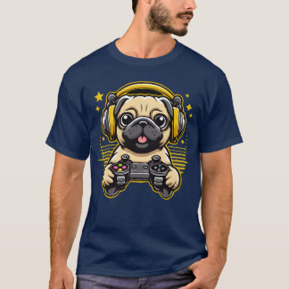 Gamer Pug Gaming Pugs Video Game Gift family boy T-Shirt