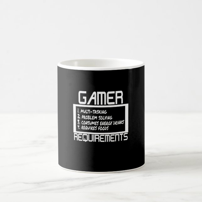 Gamer Requirements Funny Gamers Gaming Coffee Mug (Center)