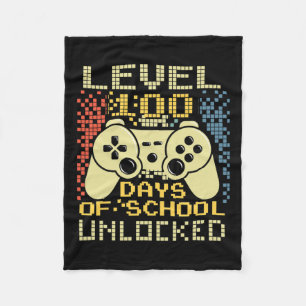 Gamer Retro 100th Day Teacher 100 Days Of School B Fleece Blanket