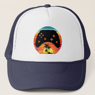 GAMER RETRO GAMING SUNSET TRUCKER HAT
