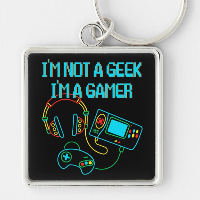 Gamer Retro Neon Key Ring (Front)