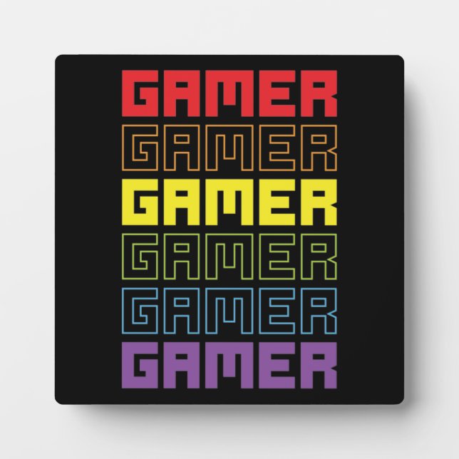Gamer Retro Old School - Funny Video Gamer, Gaming Plaque (Front)