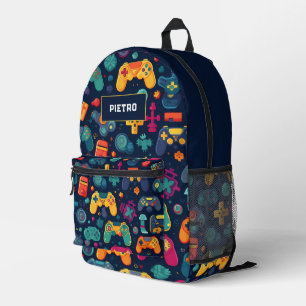 Gamer Retro Vintage Video Game Custom Name Printed Backpack