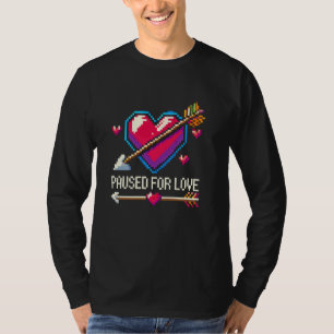 Gamer Romance Video Games Heart Pixel Art Gaming P T-Shirt