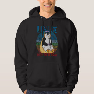 Gamer Root Retro Penguin Linux Nerd Programmer Gee Hoodie