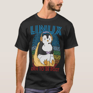 Gamer Root Retro Penguin Linux Nerd Programmer Gee T-Shirt