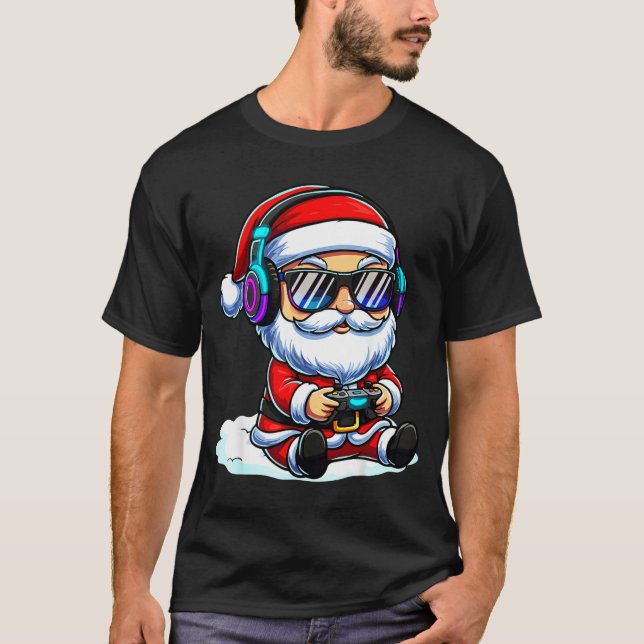 Gamer Santa Video Game Christmas Gaming  T-Shirt (Front)