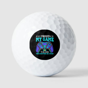 Gamer Shirt Boys Men Kids Teens Paused My Game To  Golf Balls