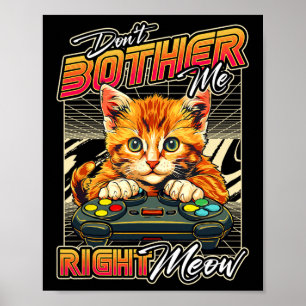 Gamer Shirt Cat Gaming Shirt Men Boys Video Game A Poster