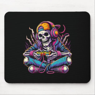 Gamer Skeleton Halloween Girls Teens Women Video G Mouse Pad
