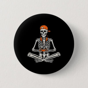 Gamer Skeleton Halloween Video Game Controller Boy 6 Cm Round Badge