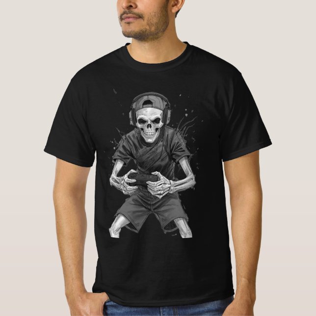 Gamer Skeleton  T-Shirt (Front)