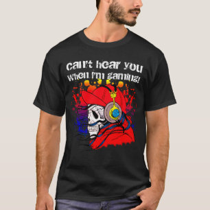 Gamer Skull with Headphones (Dark) T-Shirt