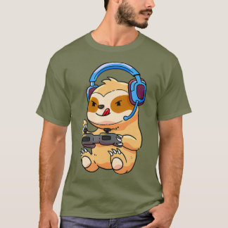 Gamer Sloth Gaming Sloths Video Game Gift T-Shirt