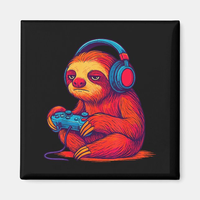 Gamer Sloth  Magnet (Front)