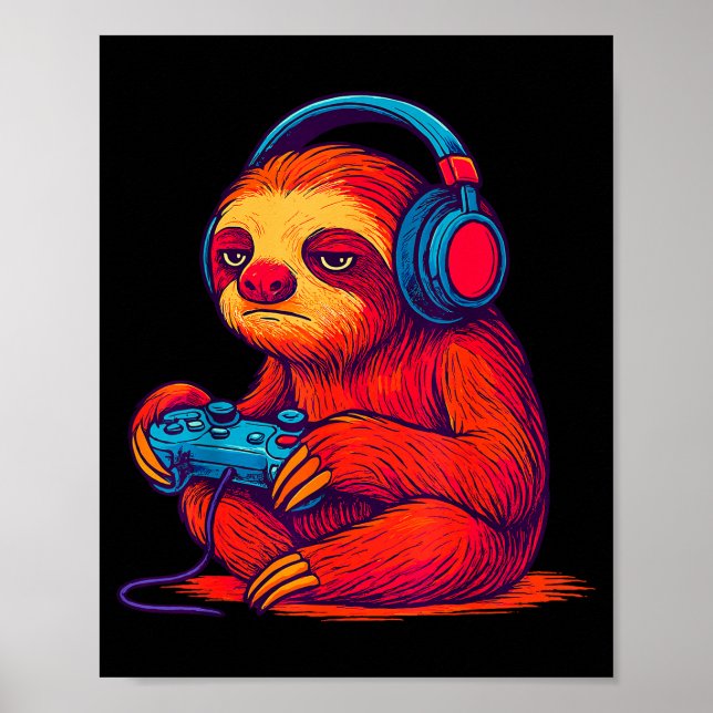 Gamer Sloth  Poster (Front)