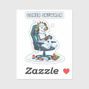 Gamer Snowman Christmas Lights Headset Controller