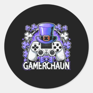 Gamer St Patricks Day Video Game Irish Gaming 1 Classic Round Sticker