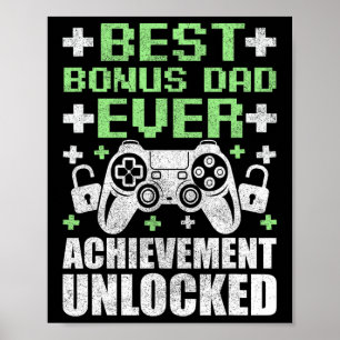 Gamer Stepdad Fathers Day Poster