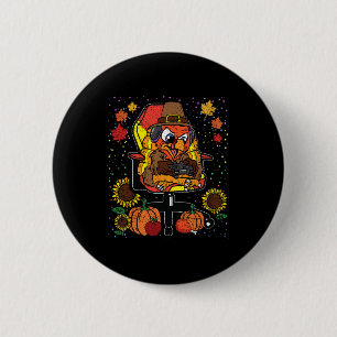 Gamer Thanksgiving Day Gaming Video-game Gamer 6 Cm Round Badge