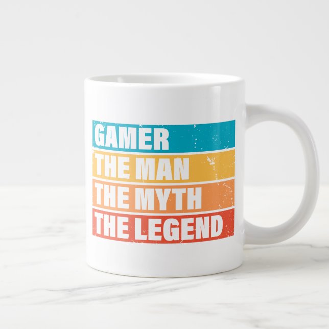 Gamer. The Man. The Myth. The Legend. Large Coffee Mug (Right)