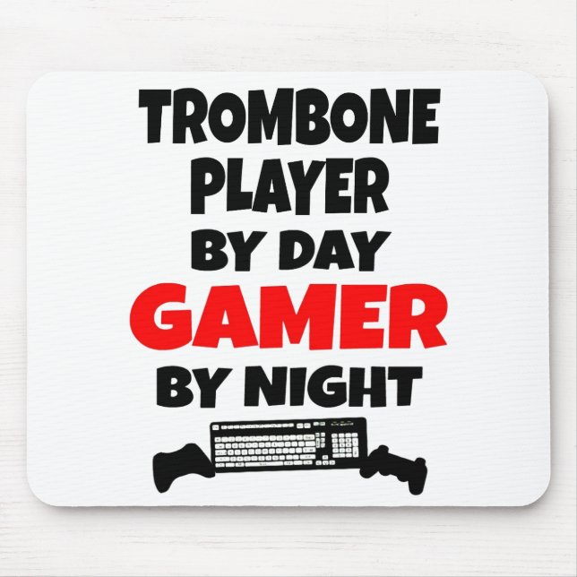 Gamer Trombone Player Mouse Pad (Front)