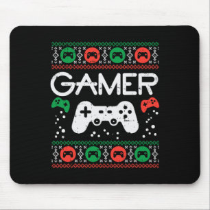 Gamer Ugly Christmas Sweater Retro Video Game Xmas Mouse Pad