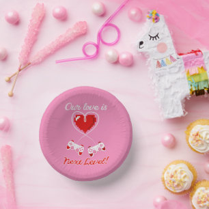 Gamer Valentine Paper Bowls Plate