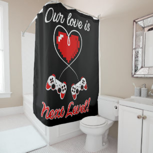 Gamer Valentine Shower Curtain
