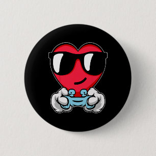 Gamer Valentines Day Cute Video-game Controller Ga 6 Cm Round Badge