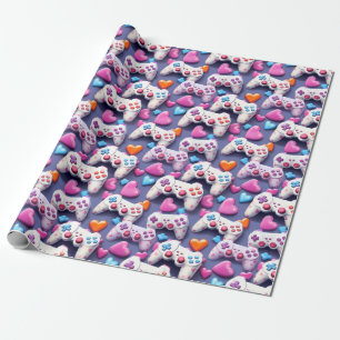Gamer Valentine's Day Wrapping Paper