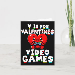 Gamer Valentines V For Video Games Boys Funny Hear Card