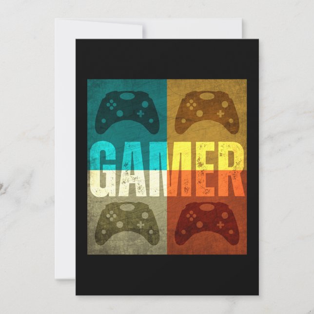 GAMER VINTAGE VIDEO GAME CONTROLLER INVITATION (Front)