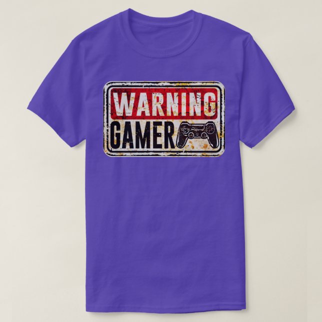 Gamer Warning Gamer T-Shirt (Design Front)